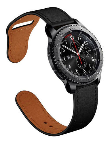  Compatible con Huawei Watch GT/GT2 Correa de reloj de cuero y  protectores de pantalla, pulseras de repuesto de cuero SourceTon (marrón)  con hebilla de metal y películas de pantalla para Huawei